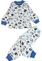 Пижама для мальчика р.62 см, 68 см с длинным рукавом белая с рисунком Турция