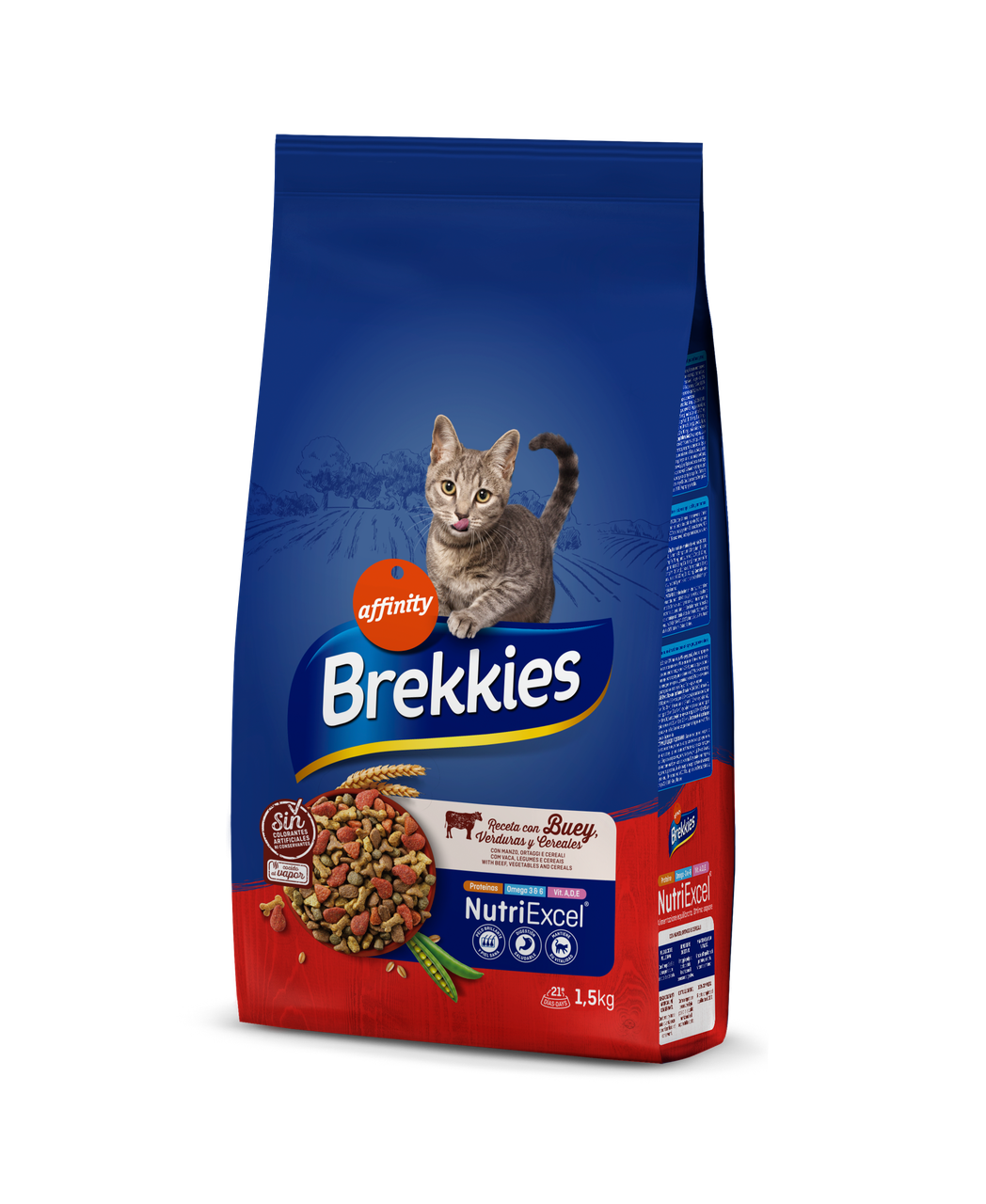 Сухий корм для дорослих котів Brekkies (Брекіс) Cat Beef з яловичиною 1.5 кг
