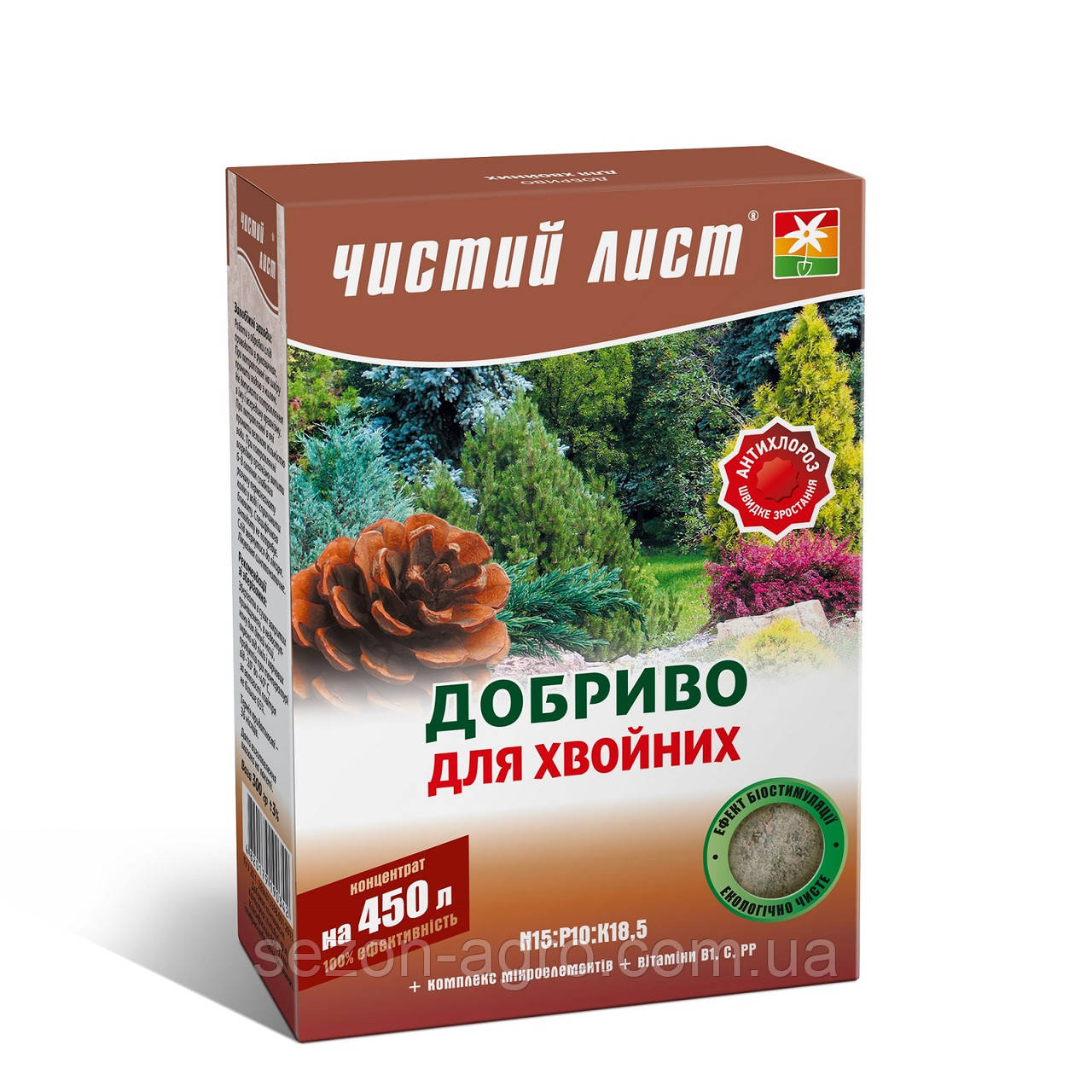 Кристалічне добриво «Чистий лист» для хвойних рослин 300 г