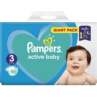Подгузники Pampers Active Baby Mid Размер 3 (6-10 кг) 90 ш (8001090949455) мрія(М.Я)