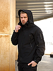 Тактична Куртка Undolini Soft Shell Чорна, фото 4
