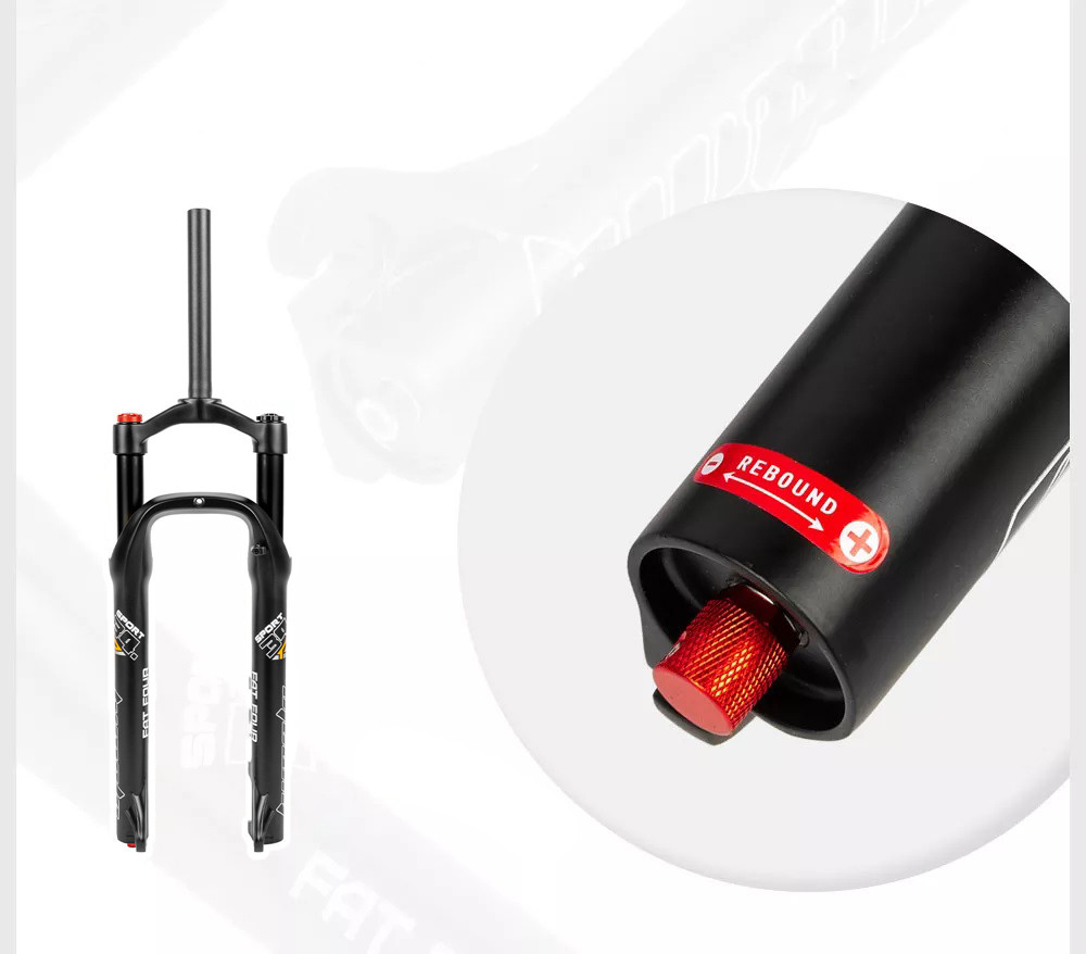 Вилка для фэтбайка Himalo 26 дюймов ход 130mm Fat Bike Lock-out, Rebound, Черная - фото 4 - id-p2092298586