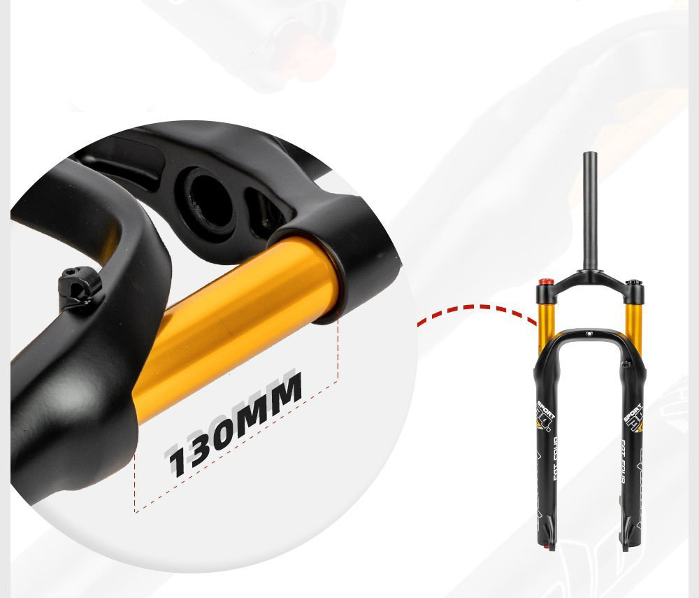 Вилка для фэтбайка Himalo 26 дюймов ход 130mm Fat Bike Lock-out, Rebound, Золотая - фото 10 - id-p2092298587