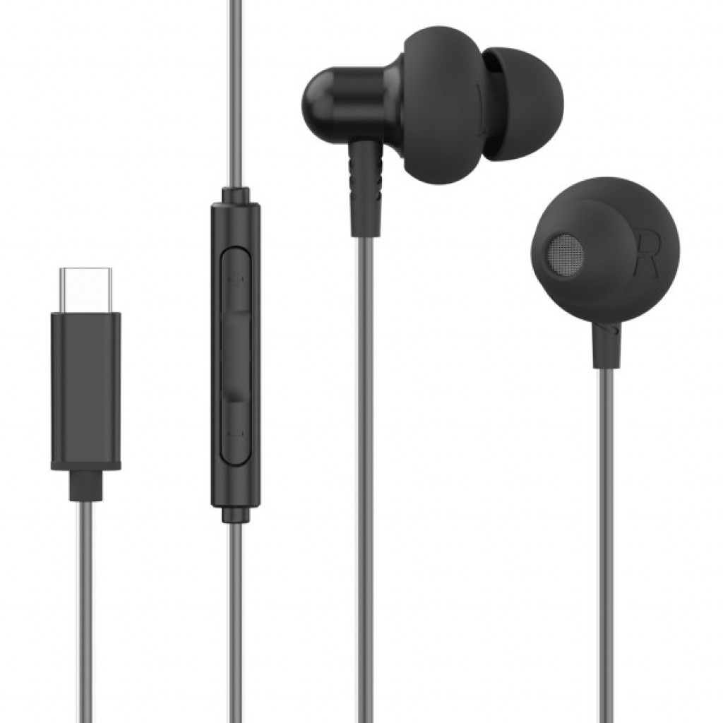 Провідні навушники з мікрофоном HP DHH-1126 Type-C Black, фото 1