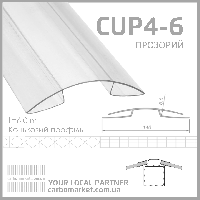 Коньковый поликарбонатный профиль 4-6 мм прозрачный