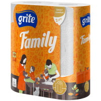Паперові рушники Grite Family 2 шари 2 рулони (4770023348583), фото 1