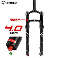 Вилка для фетбайку Himalo 26 дюймів хід 130mm Fat Bike Lock-out, Rebound, Чорна