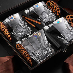 Подарунковий набір для віскі Bohemia Crack з камінням для віскі 310 мл