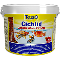 Корм Tetra Cichlid Colour Mini для небольших цихлид, для яркости окраски 10 л (гранулы)