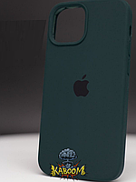 Чехол с закрытым низом на Айфон 12 / 12 Про Зеленый / Silicone Case для iPhone 12 / 12 Pro Atrovirens