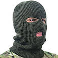 Балаклава зимова KOMBAT UK 3 Hole Balaclava колір оліва Uni 14986, фото 2