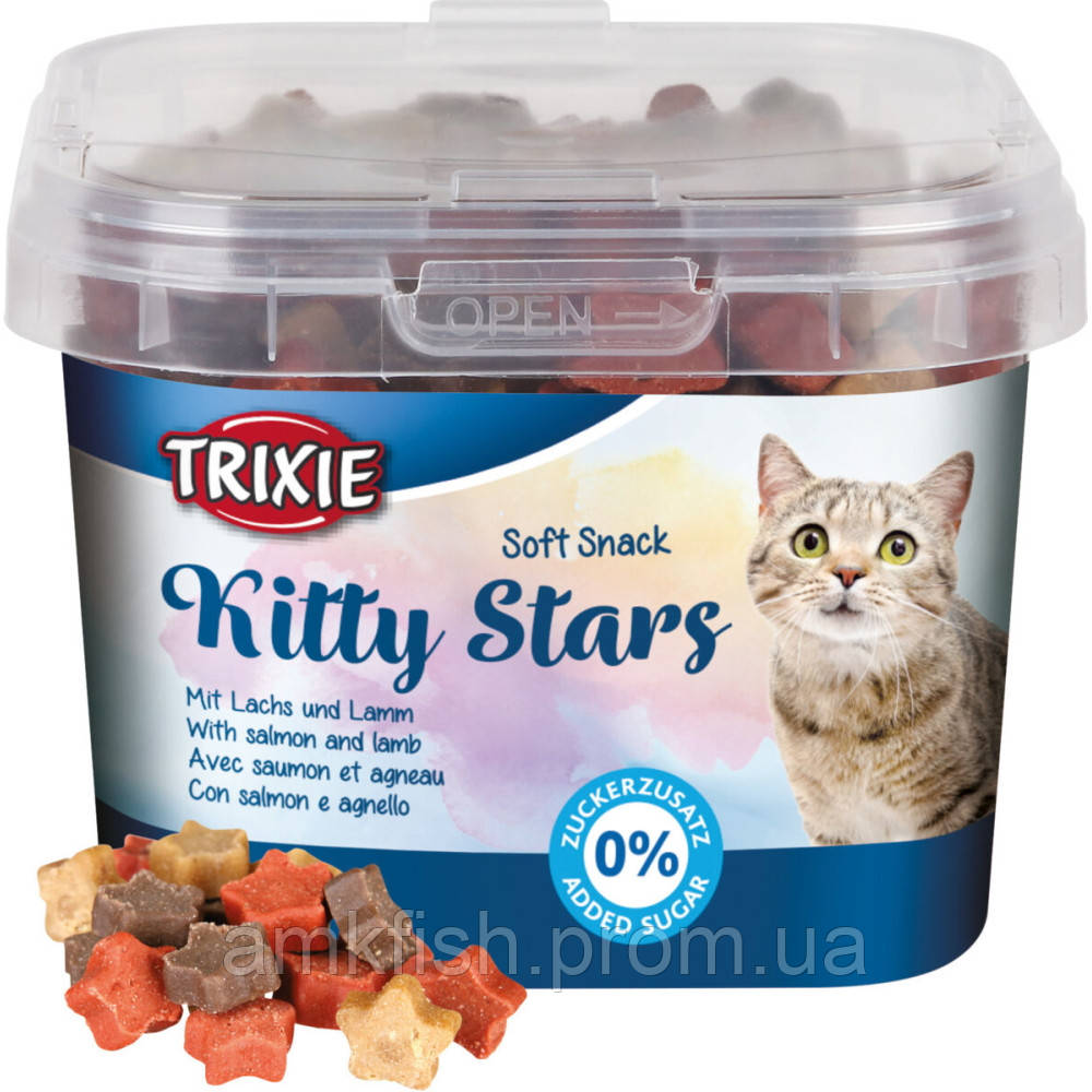 Ласощі для котів Trixie Soft Snack Kitty Stars з лососем та ягням 140г - фото 1 - id-p59474148