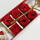 Троянди з мила та ведмедик + Подарунок Кулон з ланцюжком / Бокс з мильних троянд і плюшевого ведмедика, фото 4