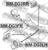 Подушка двигателя задняя Carisma 95-04, FEBEST (MMDG3RR)