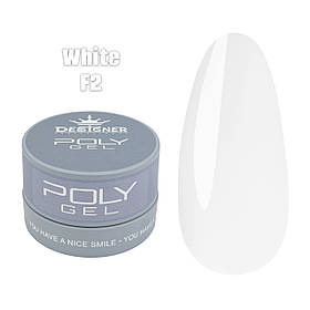 Полігель Дизайнер 30 мл. у банці для нарощування та зміцнення нігтів F2 - White
