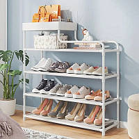 Полиця для взуття стелаж Shoe RACK 5 ярусів металева Біла