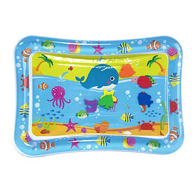 Водний килимок для дітей Кит для розвитку координації та мислення 60 х 50 см Mumlove Блакитний