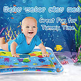 Водний килимок для дітей Восьминіг для розвитку координації та мислення 60 х 50 см Mumlove Синій, фото 7