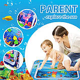 Водний килимок для дітей Восьминіг для розвитку координації та мислення 60 х 50 см Mumlove Синій, фото 5