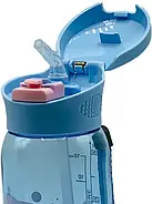 Пляшка для води CASNO 400мл KXN-1195 Синя (восьминіг) з соломинкою, фото 4