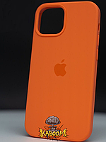 Чехол с закрытым низом на Айфон 12 / 12 Про Оранжевый / Silicone Case для iPhone 12 / 12 Pro Kumquat