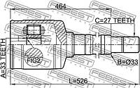 ШРУС внутренний правый 33x35x27 NISSAN X-TRAIL 07-14, FEBEST (0211T31RH)