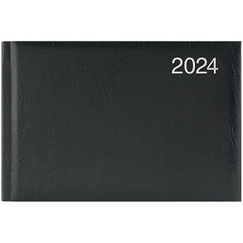 Щотижневик кишеньковий датований 2024 рік, А6 формату, чорний, 144 аркуши Brunnen Miradur