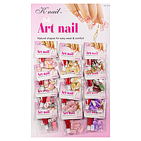 Ногти накладные цветные с рисунком и камушками Art Nail 14315 упаковка 12 штук, , 04