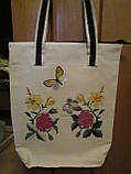 Сумка містка з вишивкою (хрестик, гладь), більше формату А4 ручна робота., фото 2