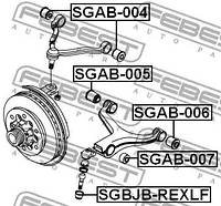 Сайлентблок переднего нижнего рычага, FEBEST (SGAB006)
