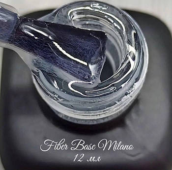 База з нейлоновими волокнами Milano Fiber Base 12ml, Базове покриття для манікюру фібер волокно