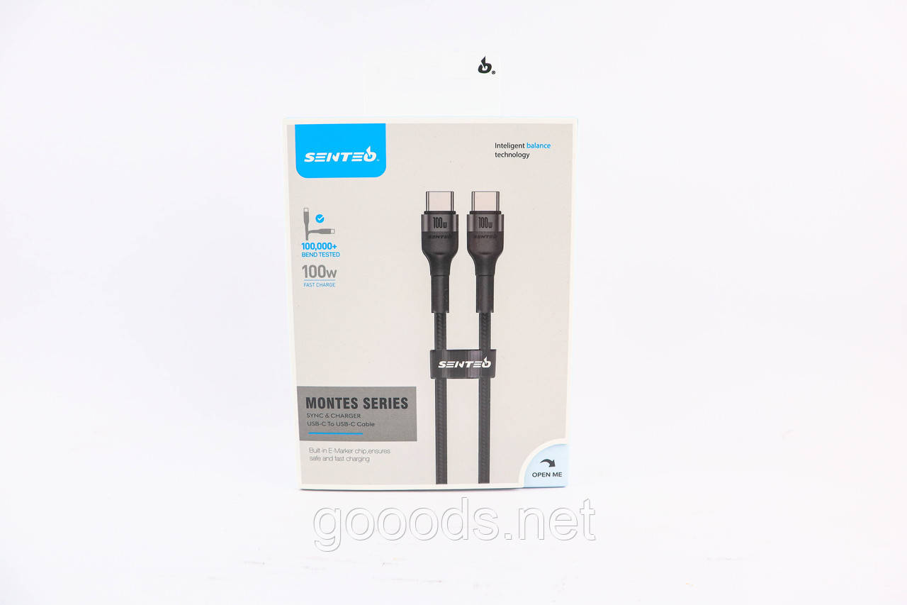 Кабель 100W для швидкої зарядки та синхронізації Type-C на Type-C Senteo