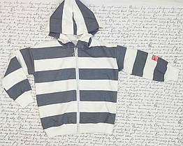 Батник дитячій з капюшоном в полоску  р. 128-152