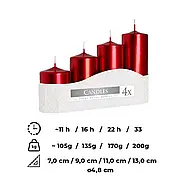 Набір свічок Bispol 4 шт. Червоний металік (sw50/4-230), фото 4