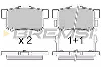 Колодки задние тормозные Civic 98-/Accord 90-03 (Akebono) (47,5x89x14,5), Bremsi (BP2544)