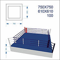 Ринг боксерський BS - клубний, поміст 1м, 7,5х7,5м, канати 6,1х6,1м