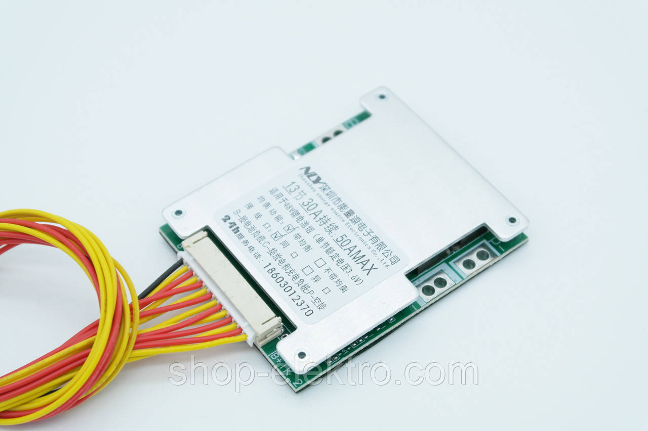 BMS 13S Li-ion 48V 50А з балансуванням, симетрична, фото 1