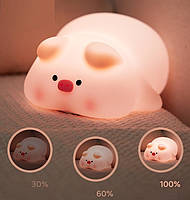 Нічник силіконовий Рожеве Порося Sleeping Pink Pig Lamp
