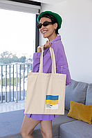 Эко-сумка шоппер из бязи светлая 38х0х42 см с принтом "PANTONE"