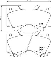 Колодки передние тормозные Land Cruiser 4.7/4.5d 08- , HELLA PAGID (8DB355013151)