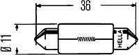 Лампа накаливания C5W 12V 5W SV 8,58, HELLA (8GM002092121)