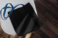 Эко-сумка шоппер из хлопка черная с синими ручками 35х7х40 см