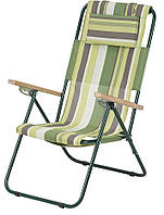 Крісло-шезлонг “Ясень” d20 мм (Текстилен, Зелена смуга)
