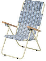 Крісло-шезлонг “Ясень” d20 мм (Текстилен, блакитна смуга)