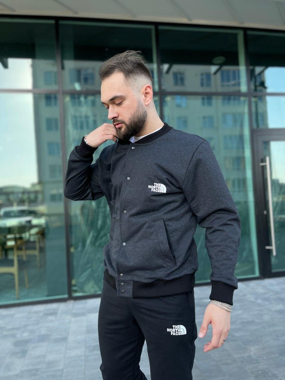 Чоловічий спортивний костюм The North Face сірий весняний осінній Комплект кофта і штани Зе Норт Фейс