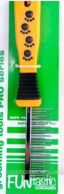 Гребінець для кішок та собак FUNtastic з частими зубцями., фото 1
