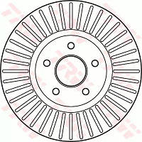 Тормозной диск FORD Mondeo FD=300mm 07, TRW (DF6019S)