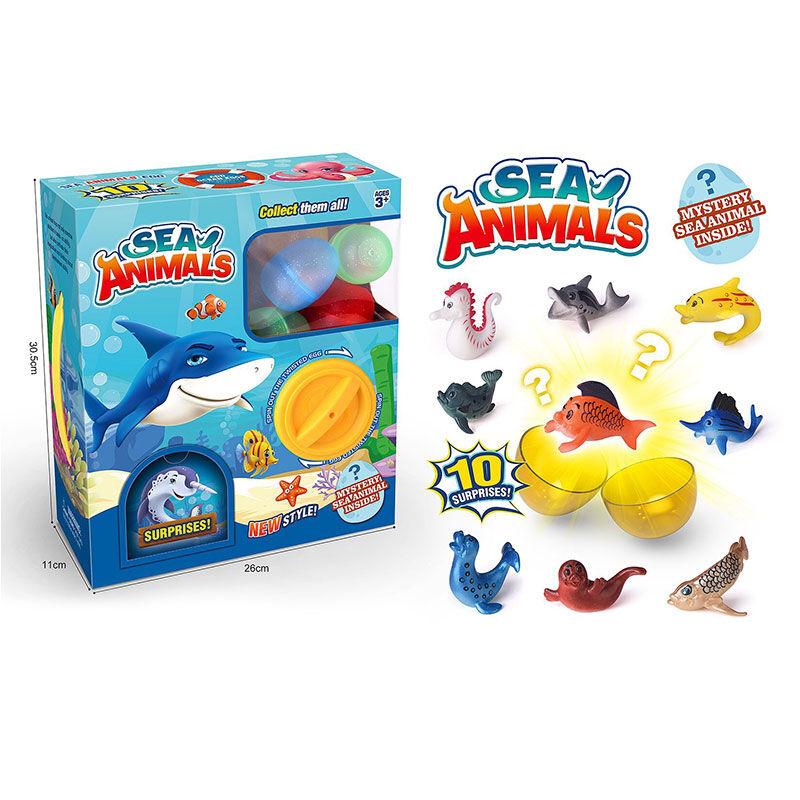 Набір тварин морські мешканці в яйці 10 штук у коробці 757-131, фото 1