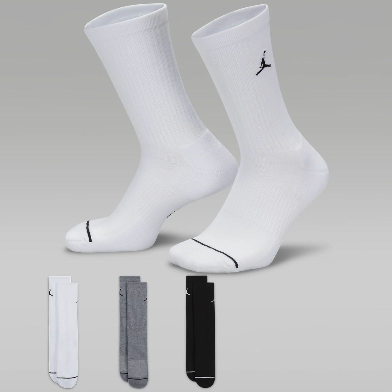 Шкарпетки баскетбольні Jordan Everyday Crew Socks для спорту та на кожен день 3 пари (DX9632-914)