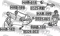 Гайка с эксцентриком Honda Honda CR-V/Civic 00-, FEBEST (0331001)